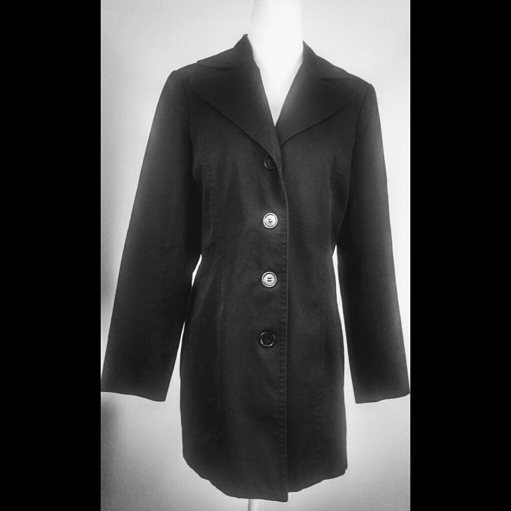 Caslon Women's Small Black Button Up Lined Jacket